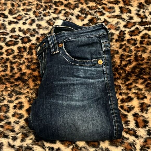 Big Star Liv Skinny Blue Factory Distressed Denim Jeans Festival Concert Event - Picture 1 of 13